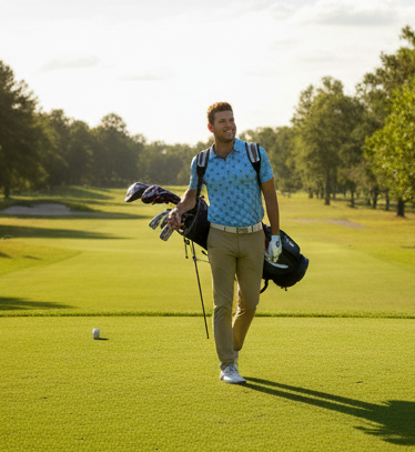 Blue Dream Polo - Cannabis Leaf Print